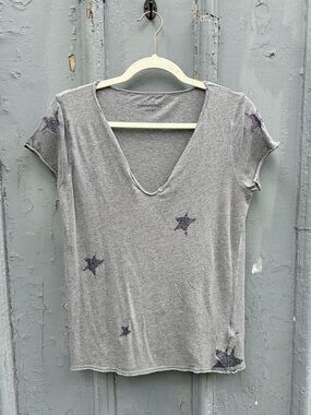 Zadig & Voltaire Grey Star Tee, size Small
